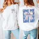  Game Day With Baseball Bow Front & Back Design Graphic Sweatshirt