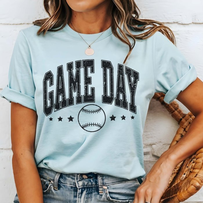 Game Day Baseball And Stars Tee