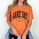 2X Heather Orange Game Day Baseball And Stars Tee