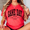 2X Heather Red Game Day Baseball And Stars Tee