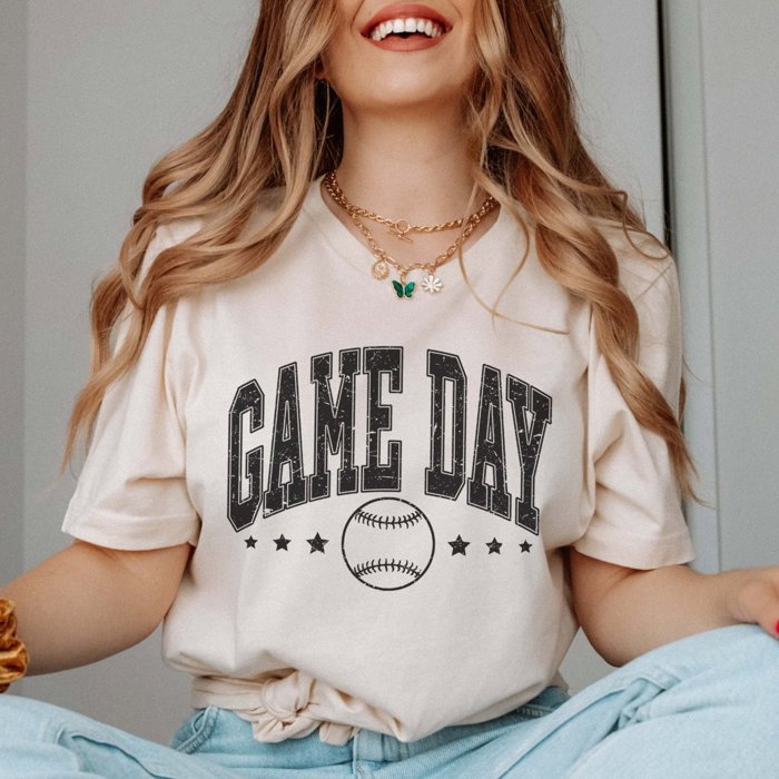 Game Day Baseball And Stars Tee