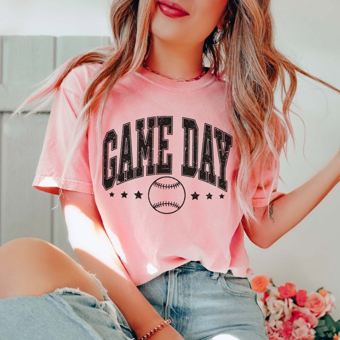 Game Day Baseball And Stars Tee