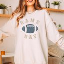 XL Sand Game Day Blue Football Sweatshirt