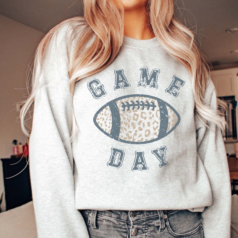 Game Day Leopard Football Sweatshirt