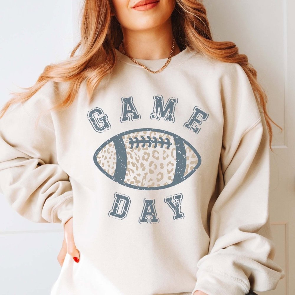 Game Day Leopard Football Sweatshirt