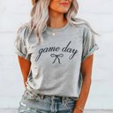  Game Day Script With Bow Bella Graphic Tee