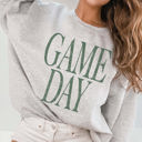 Small Green Game Day Vintage Print Ash Graphic Sweatshirt