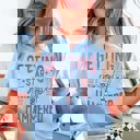 Large Light Blue Getting Star Spangled Hammered Tee