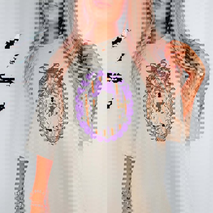 Ghost In Purple Frame Comfort Color Graphic Tee