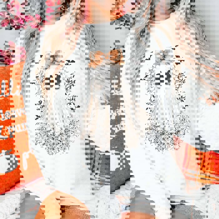 Ghost With Lace Graphic Sweatshirt