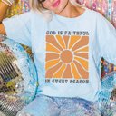 Medium Chambray God is Faithful Comfort Color Tee