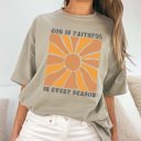 2X Khaki God is Faithful Comfort Color Tee