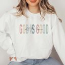 Large White God Is Good Crew Sweatshirt