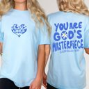 2X Chambray God's Masterpiece Comfort Color Tee With Front & Back Designs