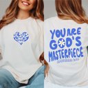 2X Ivory God's Masterpiece Comfort Color Tee With Front & Back Designs