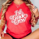 Small Heather Red Retro Grade Level Bella Graphic Tee