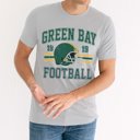 Large Solid Athletic Green Bay Football Bella Graphic Tee