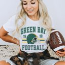 XL White Green Bay Football Bella Graphic Tee