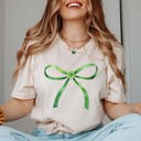  Green Bow With Shamrock Bella Graphic Tee