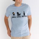 XL Heather Light Blue Grill Chill Refill Graphic Tee