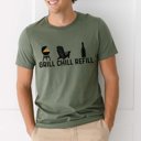 Small Heather Military Grill Chill Refill Graphic Tee