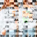 Medium White Halloween Bow Collage Graphic Sweatshirt Front & Back Design