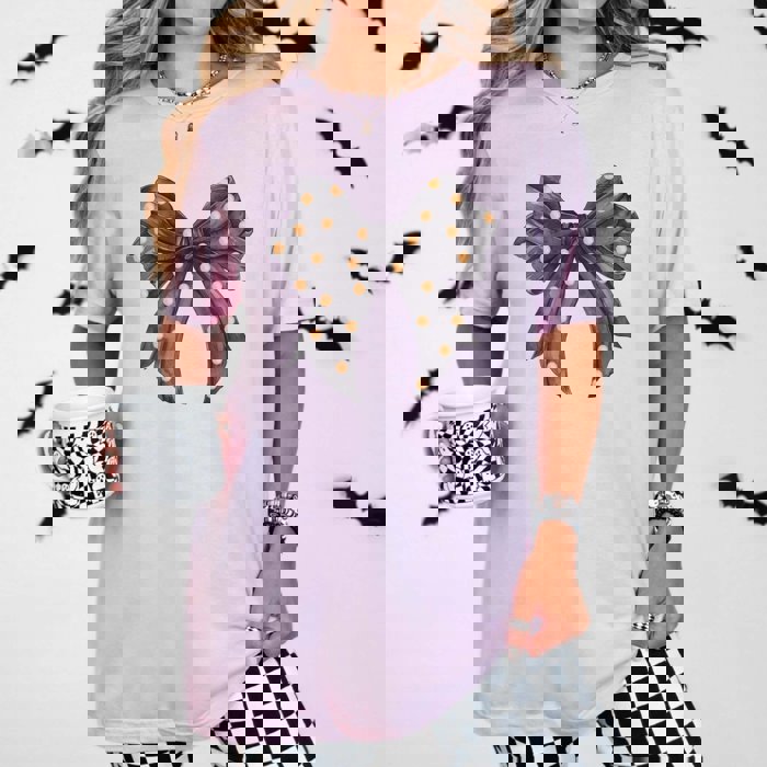 Halloween Polka Dot Bow Bella Graphic Tee