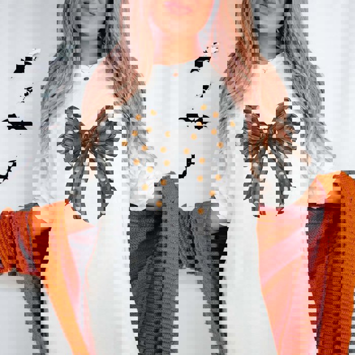 Halloween Polka Dot Bow Bella Graphic Tee