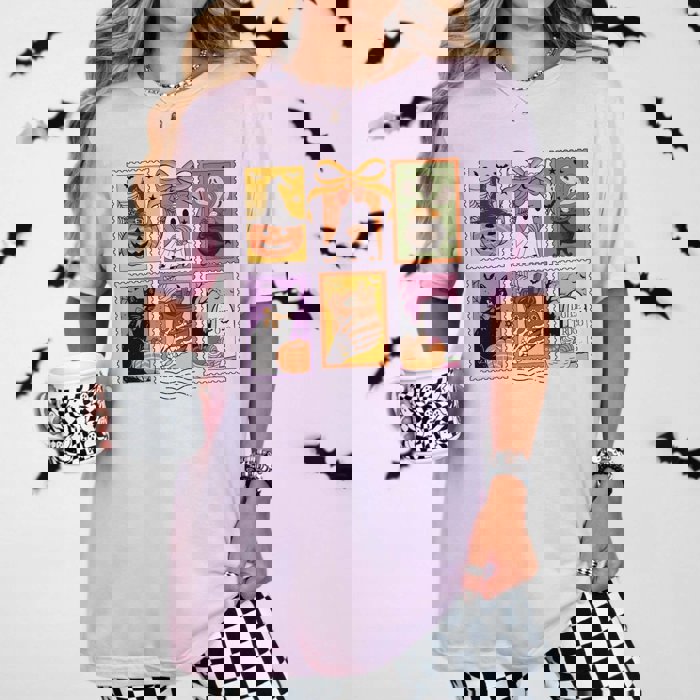 Halloween Stamp Collage Bella Graphic Tee