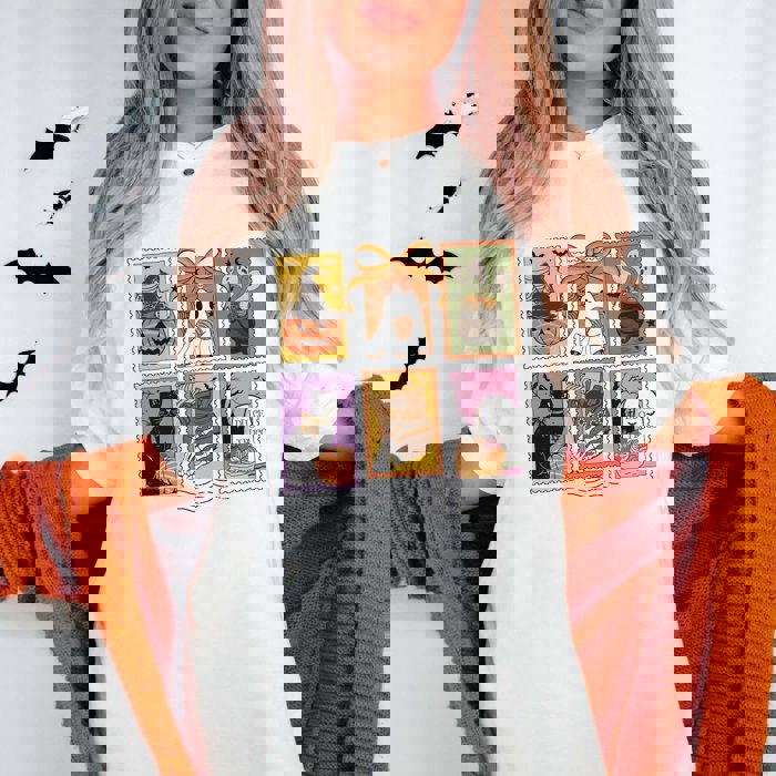 Halloween Stamp Collage Bella Graphic Tee