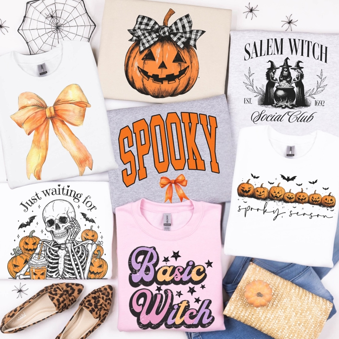 Halloween Crewneck Sweatshirts | Cozy Spooky Season Graphics for Fall
