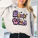 Medium Ash Halloween Crewneck Sweatshirts | Cozy Spooky Season Graphics for Fall
