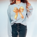 Medium Light Grey Halloween Crewneck Sweatshirts | Cozy Spooky Season Graphics for Fall