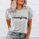 Medium Ash Happy Friendsgiving Bella Graphic Tee