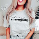 Large Athletic Gray Happy Friendsgiving Bella Graphic Tee