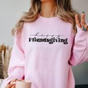 Large Pink Happy Friendsgiving Crew Sweatshirt