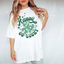 Large White Happy Go Lucky Disco Clover Comfort Color Tee