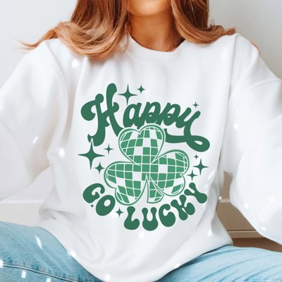 Happy Go Lucky Disco Clover Crew Sweatshirt