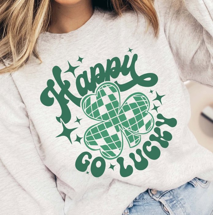 Happy Go Lucky Disco Clover Crew Sweatshirt