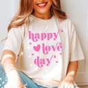 Large Ivory Happy Love Day Comfort Color Tee