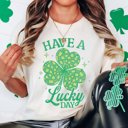 2X Ivory Have A Lucky Day Disco Shamrock Comfort Color Tee