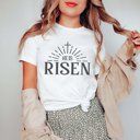 2X White He is Risen Cross Tee