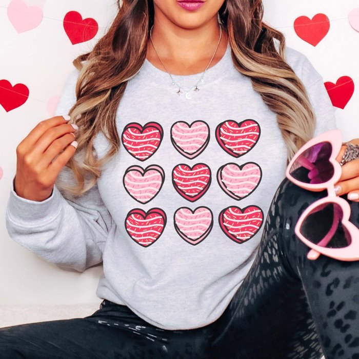 Heart Snack Cakes Collage Crew Sweatshirt