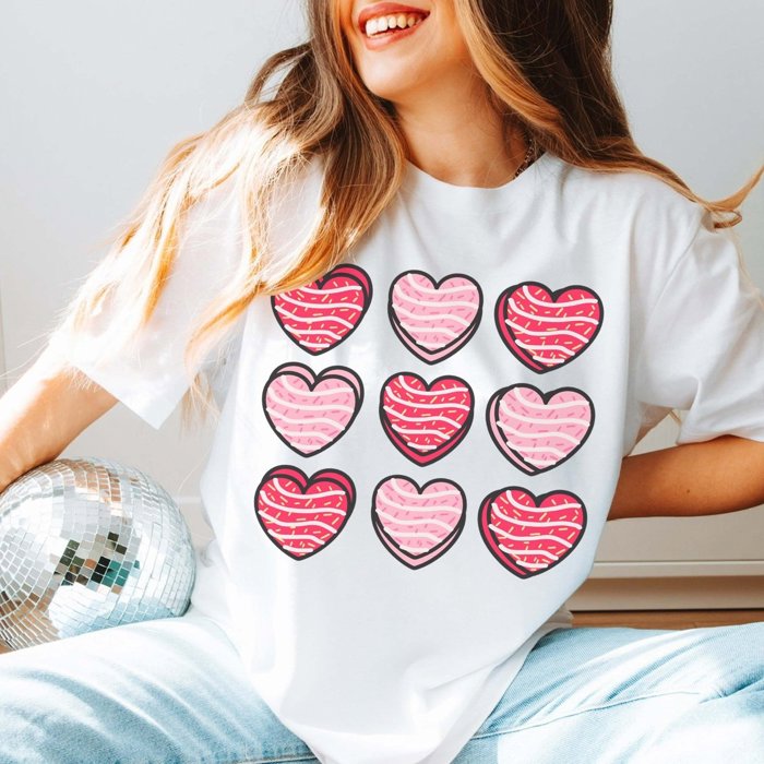 Heart Snack Cakes Collage Bella Graphic Tee