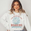 2X White Heavens are Roaring Crew Sweatshirt