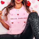 Large Pink Hello Darling Bella Graphic Tee