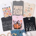  Hello Fall Cozy Comfort Colors Graphic Tees | Pumpkin Season, Coffee Weather, Pumpkin Bow & Autumn Script Shirts