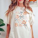 Large Ivory Hello Fall Cozy Comfort Colors Graphic Tees | Pumpkin Season, Coffee Weather, Pumpkin Bow & Autumn Script Shirts