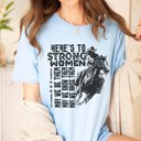 2X Heather Light Blue Here's To Strong Women Tee