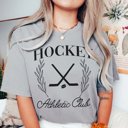 Large Grey Hockey Athletic Club Comfort Color Tee